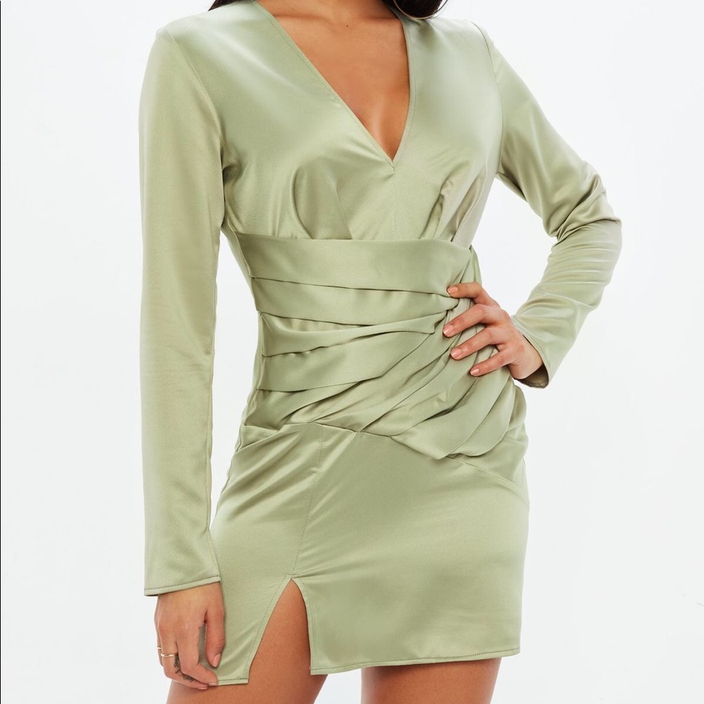 Missguided Green Shift Dress